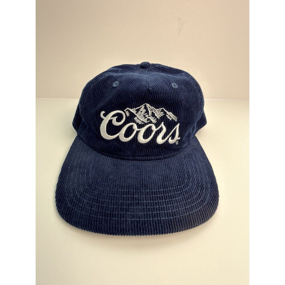 Coors Banquet Navy Blue Corduroy Embroidered Mountain Logo Snapback Cap